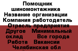 Помощник шиномонтажника › Название организации ­ Компания-работодатель › Отрасль предприятия ­ Другое › Минимальный оклад ­ 1 - Все города Работа » Вакансии   . Челябинская обл.,Златоуст г.